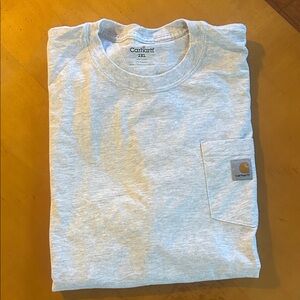 Carhartt Light Gray Pocket Tee shirt sleeve